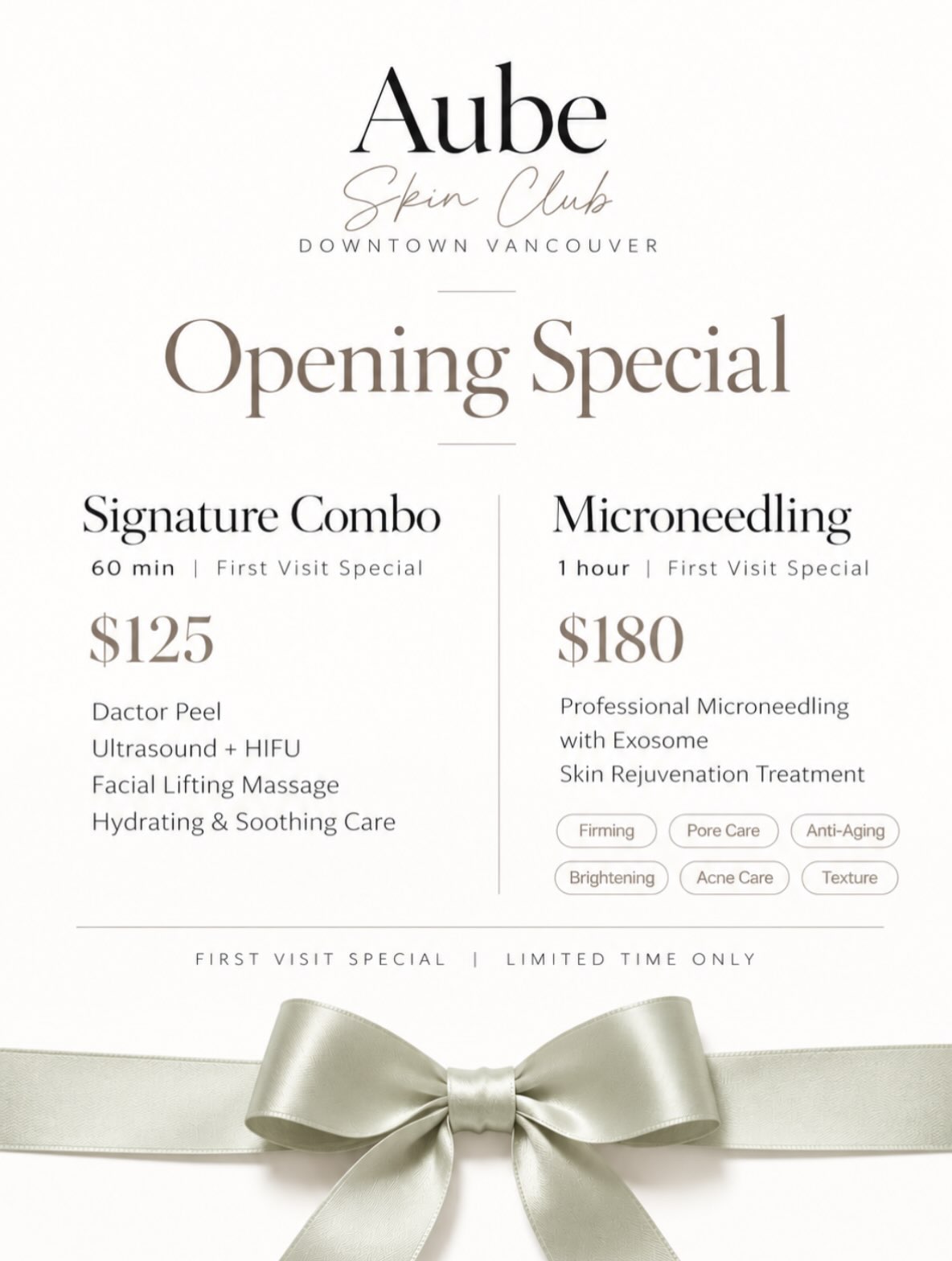 밴쿠버 다운타운 1인 에스테틱, Aube Skin Club